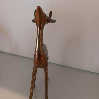 Two Brass Decorative deer Buck & Doe