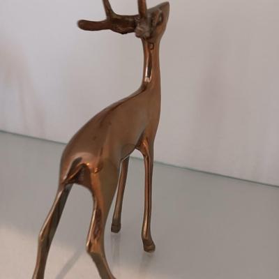 Two Brass Decorative deer Buck & Doe