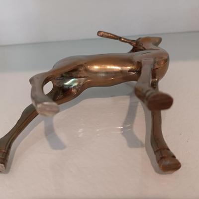 Two Brass Decorative deer Buck & Doe