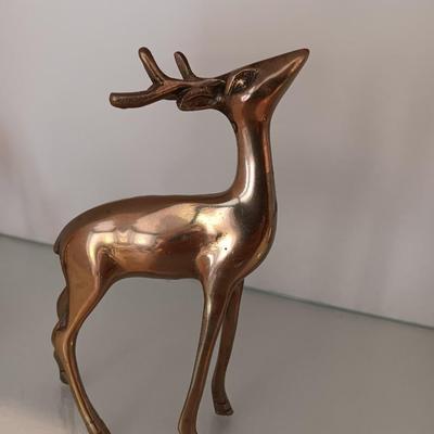 Two Brass Decorative deer Buck & Doe