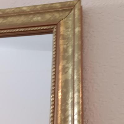 Three-piece gold framed mirror set
