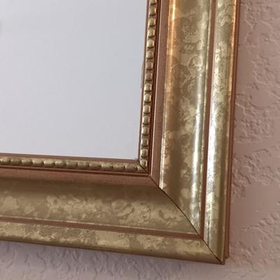 Three-piece gold framed mirror set