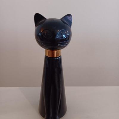 Two vintage old spice aftershave and a vintage ebony black cat Tabatha Imperial Garden cologne spray bottle