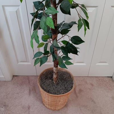 Tall 82" faux tree in wicker basket