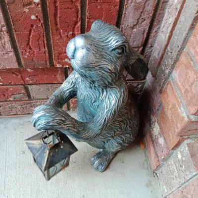 Yard / Garden Rabbitt with hanging candle lantern