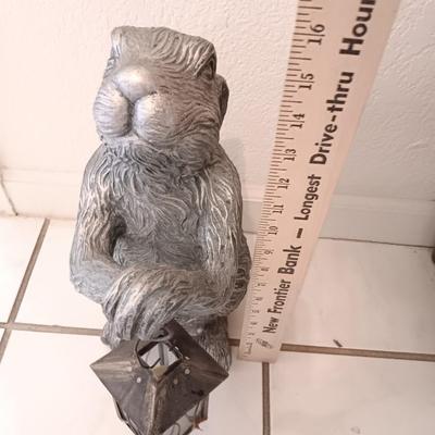 Yard / Garden Rabbitt with hanging candle lantern