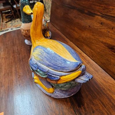 Two Vintage Italian Ceramic Duck Tureens