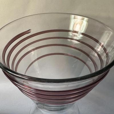  BLENKO CRYSTAL AMETHYST SPIRAL 14" VASE MATT CARTER DESIGN