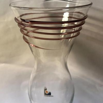  BLENKO CRYSTAL AMETHYST SPIRAL 14" VASE MATT CARTER DESIGN