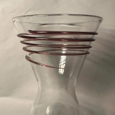  BLENKO CRYSTAL AMETHYST SPIRAL 14" VASE MATT CARTER DESIGN