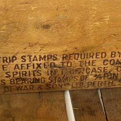  DEWAR'S SCOTCH WHISKEY WOODEN CRATE 1933 end of prohibition
