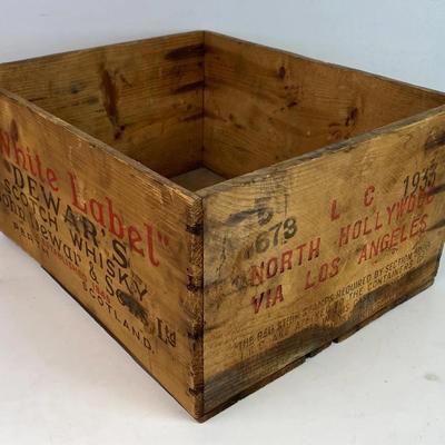  DEWAR'S SCOTCH WHISKEY WOODEN CRATE 1933 end of prohibition