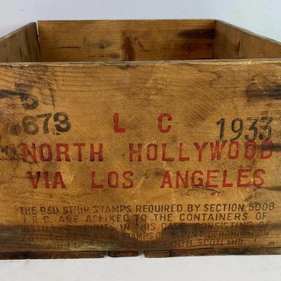  DEWAR'S SCOTCH WHISKEY WOODEN CRATE 1933 end of prohibition