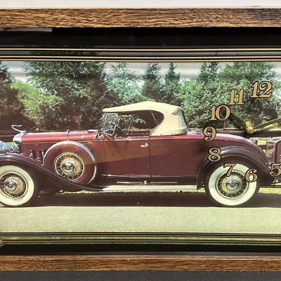  1930 CADILLAC V-16 ROADSTER INTERCRAFT WALL CLOCK 1970s