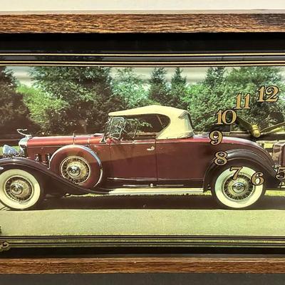  1930 CADILLAC V-16 ROADSTER INTERCRAFT WALL CLOCK 1970s