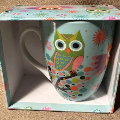  NICOLE BRAYDEN OWLS ON TREE CERAMIC MUG