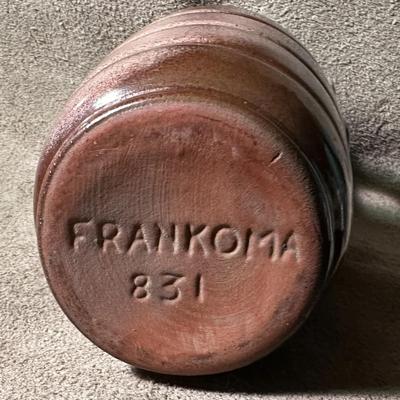  FRANKOMA POTTERY RINGED HONEY JUG 831 BROWN SATIN