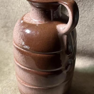  FRANKOMA POTTERY RINGED HONEY JUG 831 BROWN SATIN