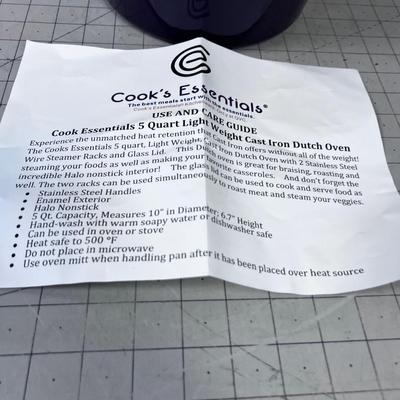COOK ESSENTIAL Brand NEW never Used 5 Quart Dutch Oven 