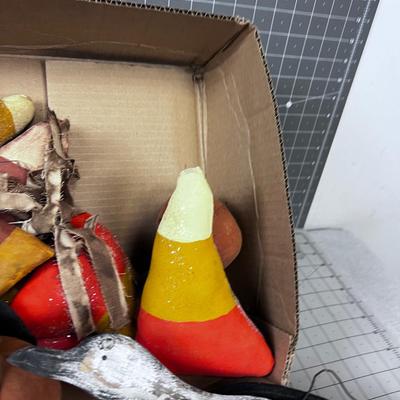 Candy Corns, Dolls, Duck and Witches Hat 