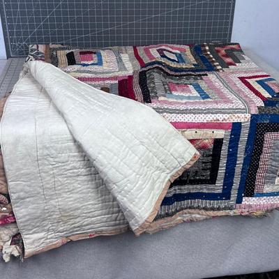 AWESOME Hand Crafted Quilt with EDGE WEAR!!