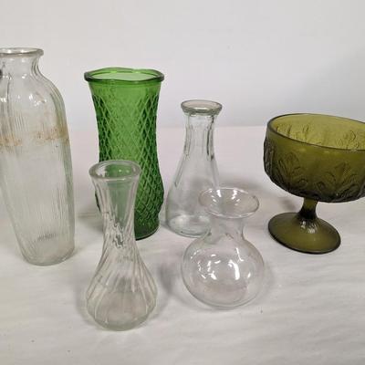 Vintage Glass Vases & Bottles Hoosier