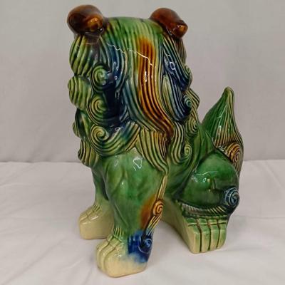 Vintage Ceramic Chinese Guardian Foo Dog Statue #1