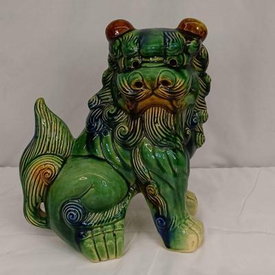 Vintage Ceramic Chinese Guardian Foo Dog Statue #1