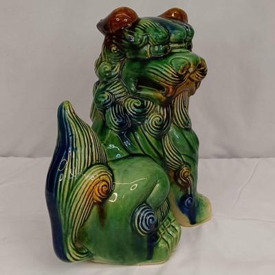 Vintage Ceramic Chinese Guardian Foo Dog Statue #1