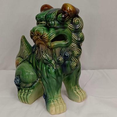 Vintage Ceramic Chinese Guardian Foo Dog Statue #1