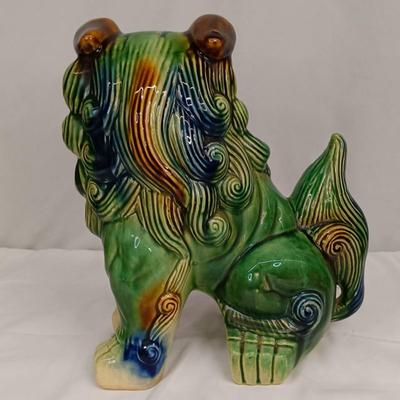 Vintage Ceramic Chinese Guardian Foo Dog Statue #1