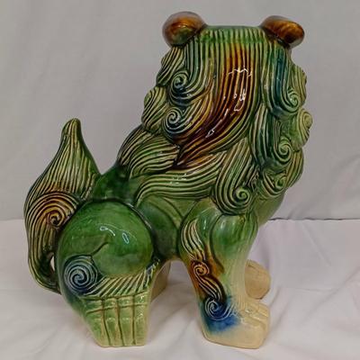 Vintage Ceramic Chinese Guardian Foo Dog Statue #2