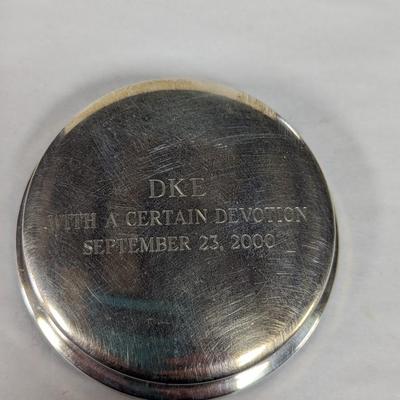 Weighted 925 Tiffany & Co. 1837 Inscribed Paperweight 313.5 grams