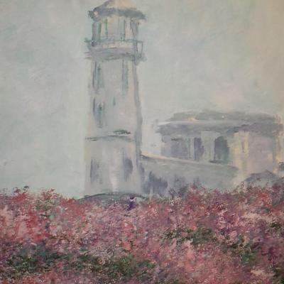 Rhode Island Light House. Original Oil Painting.