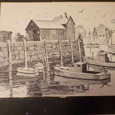 The " Rock Port Bay ". Original stetch by P. Fox.