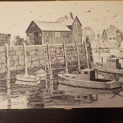 The " Rock Port Bay ". Original stetch by P. Fox.