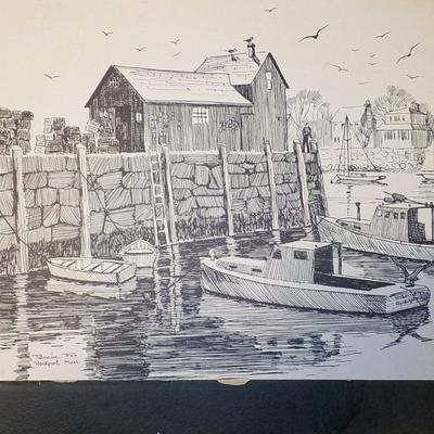 The " Rock Port Bay ". Original stetch by P. Fox.