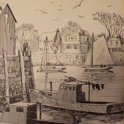 The " Rock Port Bay ". Original stetch by P. Fox.