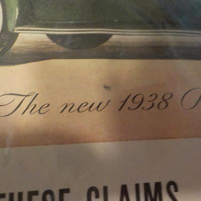 The Original 1938 Packard Ad in News paper. ( Not a repro )