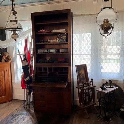 600 Antique Oak Secretary