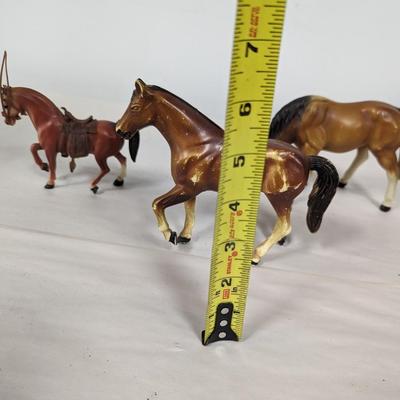 Set of Three Vintage Plastic Collector Horses