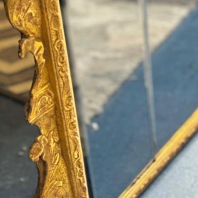 Antique Queen Ann Carved Gilt-wood Mirror
