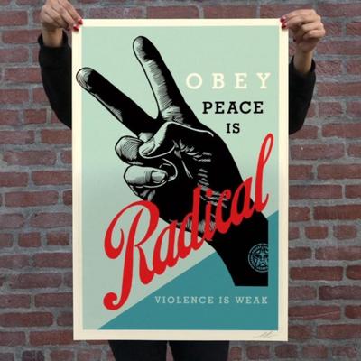SHEPARD FAIREY - RADICAL PEACE SIGNED OFFSET LITHOGRAPH