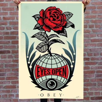 SHEPARD FAIREY - EYES OPEN SIGNED OFFSET LITHOGRAPH