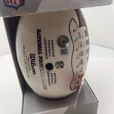 Justin Tucker Autographed Wilson Mini white panel Football - Beckett Witnessed.