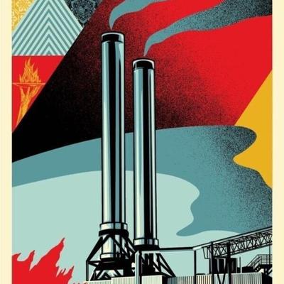 Shepard Fairey Factory Stacks Earth First Screen Print Signed Poster OBEY #/350