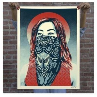 Obey Giant Shepard Fairey Just Future Rising Art Print Signed Poster 18x24â€ MINT