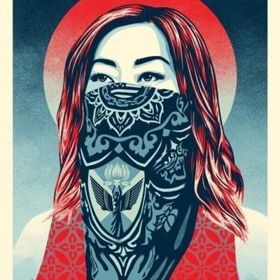 Obey Giant Shepard Fairey Just Future Rising Art Print Signed Poster 18x24â€ MINT