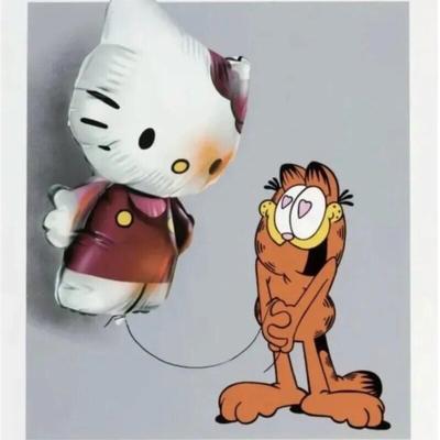 Hellooo Kitty by Fanakapan Signed Limited Edition Grey Art Print