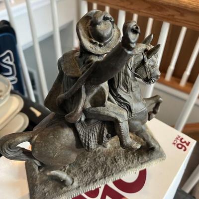 EARLY 1900'S METROPOLITAN MFG CO METAL STATUE OF A GENERAL RIDING A HORSE
